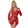 Subblime - 953775 Chemisier De Nuit Dentelle + String Rouge S/M